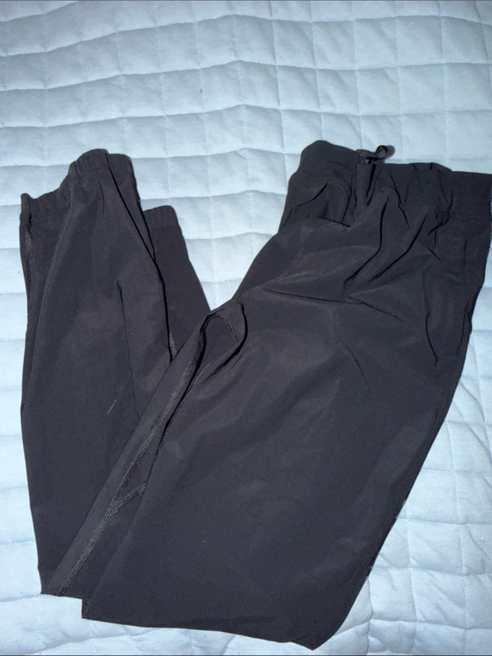 Black LuLu Jogger Pants With Zipper Pockets And Zipper Cuffs